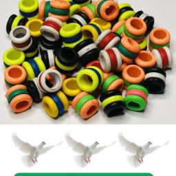 40 Pcs Stylish, Sounds, Colourful, Rubber Pigeon Ring Bird Shoulder Guard-picture-22