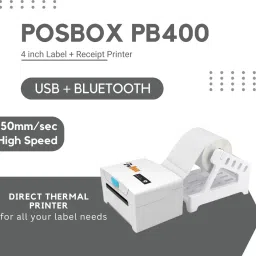 PosBox 4 Inch Bluetooth Label Printer for Shipping Label, Barcode Label (with Holder Direct Thermal Open Design) image 3