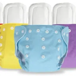 Reusable Baby 2 Cloth Diapers & 2 Insert Pads For 0 to 3 Years Leak Proof-24