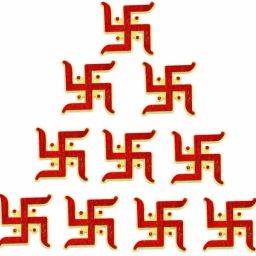 Acrylic Plastic Swastik Sticker for Door Hindu Symbol Diwali Decoration (Small Size, Set of 10, Red) Decorative Showpiece - 4 cm-image-57