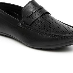 Black Synthetic Leather Casual Loafer Loafers For Men-image-54