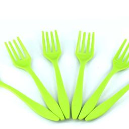 Pack of 6 Green Plastic Fork Set|Dishwasher Safe|Lightweight & Durable| Plastic Dinner Fork, Fruit Fork, Salad Fork Set-image-99