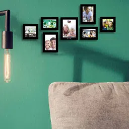 art street Set Of 7 Black Synthetic Wood Collage Photo Frames-picture-13