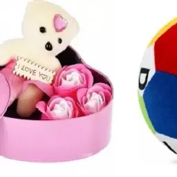 Stuffed soft heart box & alphabet football combo for kids- 25 cm-41