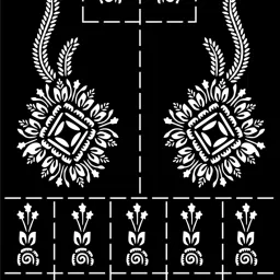 Elegant Geometric Mehndi Stencil Design With Artistic Petal And Leaf Pattern-image-40