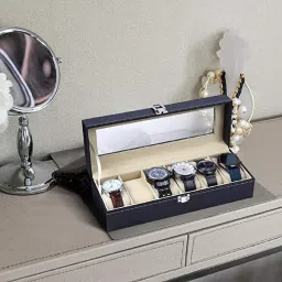 10 compartment Watch Box Holder Organizer Case for Men and Women Leather Box Watch Box-image-31