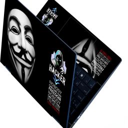 Anweshas Full Body Laptop Skin Sticker - Hacker Face No Body Quotes Self Adhesive Stretched Vinyl Laptop Skin Compatible for 15.6 inch-image-11