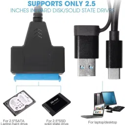 WiredCom Type-C USB 2 in 1 Type C and USB SATA 3 Cable 2.5 inch 22 Pin Sata III A25 2.0 image 2