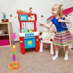 hk toys Combo 2 in 1 Ring Toss Game | Shape Sorter Color Recognition Aim and Strike Game image 2