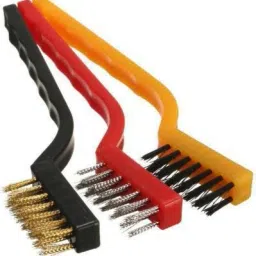 3 Pc Mini Wire Brush Cleaning Tool Kit Brass, Nylon, Stainless Steel Bristles, Gas Cleaning Brushes Iron Nylon Copper Wire for Car Kitchen Gas Stove Cleaning Tool Handle Scratch Brush Handle Scratch Brush-image-5