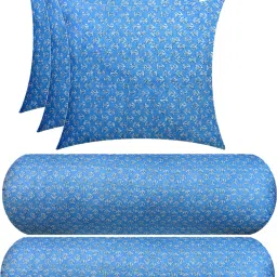 Combo Set 3 Cushion And 2 Bolster Microfibre Floral Cushion Pack of 5-image-38