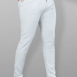 Men Slim Fit Grey Lycra Blend Trousers-image-68