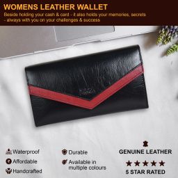 Women black flap Leather Wallet (ZL0790C) Waterproof Messenger Bag-image-40