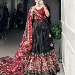 Floral Print Semi Stitched Lehenga Choli-image-78