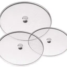 Stainless Steel Food Cover/Milk Cover Jali/Steel Jali Set of 3 Pcs 8 inch, 9 inch, 10 inch Lid Set-image-63