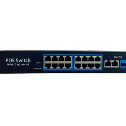 GLOBALEYE 16-Port AI PoE Switch with 2 Gigabit Uplinks & 1 SFP – 250W | CCTV & NVR Ready 16 Ports 1000 Mbps Network Switch-13