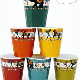 Pack of 6 Ceramic Multi colour ceramic glass pack of 6-image-11