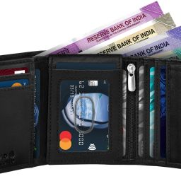 Men Black Genuine Leather RFID Wallet-image-32