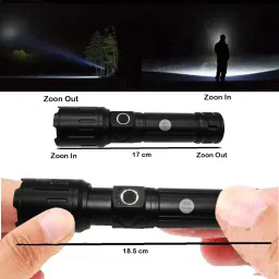 waken Rechargeable Strong Beam Zoom Light Metal Waterproof 5-Modes 4800mAh Fast Charge Torch image 2