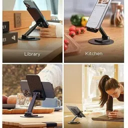 AMS Mobile Phone Stand 360 Degree Rotation Height & Angle Adjustable for & Tablet Mobile Holder image 5