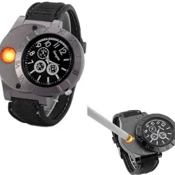 MOBIZAC 250 - 300 Times Ignition Play After Battery Full Charged USB Cable Rechargeable Watch Lighter Display Quartz Movement Design Cum Cigarette Lighter, USB Cable-picture-14