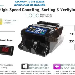 ELCONS 1015T BLACK MIX VALUE Note Counting Machine image 2