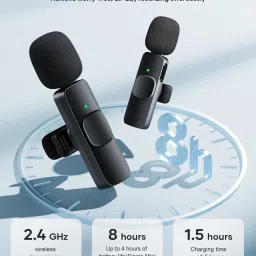 gadgetswear Dual Wireless Mic for Youtuber with Fur,Type-C & iphone Support Microphone image 4