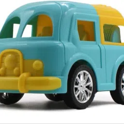 Small size friction powered nano car toy for kids blue and yellow color-88