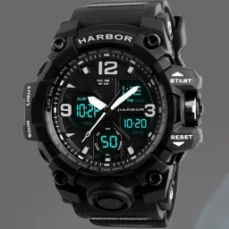 Top Trend H1327 Sports Black Watch Analog-Digital Watch - For Men All-Black Sports Watch – Dual Timepiece for Men & Boys-image-50