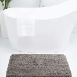 Brown Solid Polyester 30x18 Inches Super Soft Bath Mat By Luxe Home International-picture-30