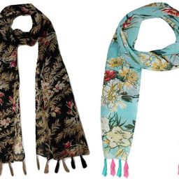 mss fashion Printed Chiffon Women Multicolor Scarf, Stole, Fancy Scarf-picture-0