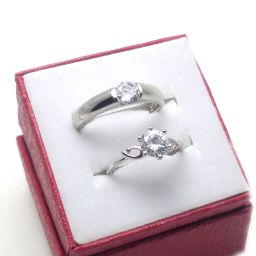 Adjustable Couple Ring for lovers in silver stylish king Queen design Alloy Sterling Silver Plated Ring Set-image-4