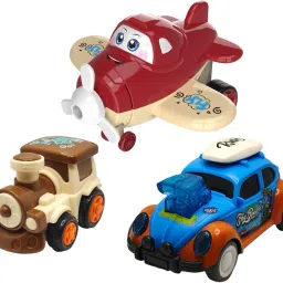 Unbreakable Four-Wheel Drive Friction Powered Diecast Toy Set-C176-4