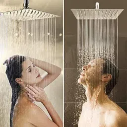 Heavy Quality Ultra Slim Shower 8 X 8 Stainless Steel 304 Grade + 15 Inch Heavy Square Shower Arm 18 Ghz + Square Flange Complete Set Shower Head Shower Head Fixed Mount-picture-22