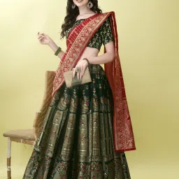 Floral Print Semi Stitched Lehenga Choli-image-70
