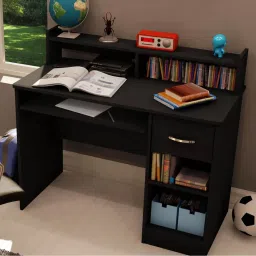 Wooden Study Table with Drawer and Shelf Storage Engineered Wood Multipurpose Table-3