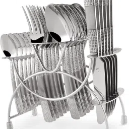 Zest 24 Pcs Stainless Steel Cutlery Set with Hanging Stand Stainless Steel Cutlery Set-image-9