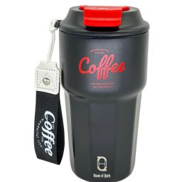 house of quirk Black 420ml Stainless Steel Double Vacuum Insulated Leak Proof Coffee Tumbler with Lid-picture-28