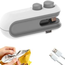 Mrvik Store Mini Sealing Machine 2 in 1 USB Rechargeable Bag Sealer Heat Seal Hand Held Heat Sealer-17