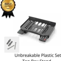 TV SetUp Box and Remote Stand Plastic Wall Shelf (Number of Shelves - 1, Black) Plastic Wall Shelf-image-36