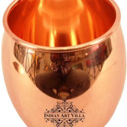 Copper Round Plain Glass Tumbler | Volume 590 ML | Home Hotel | Ayurveda Glass Water/Juice Glass-image-10