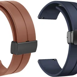 NEWMAN BROWN BLUE 22 mm Silicone Watch Strap-image-59