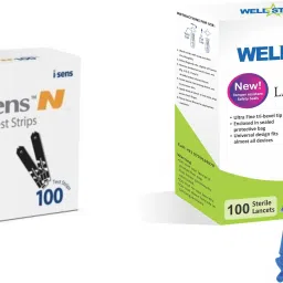 Wellstar aCARSENS N 100 Test Strips With ROUND Glucometer Lancets (100) Glucometer Lancets-9