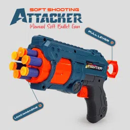 buddynjoy Manual Soft Bullet Gun Easy to Play , Long Shooting Range With Super Cool Shape Guns & Darts image 3
