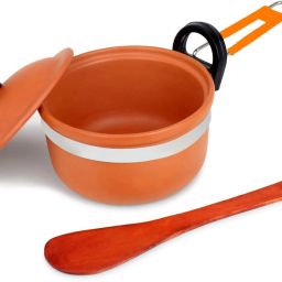 Clay Saucepan with Lid & Wooden Spatula | Eco-Friendly Cookware 1.5 L Fry Pan 18.5 cm diameter with Lid 1.5 L capacity-27