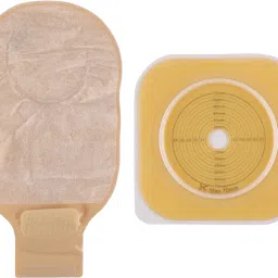 Pack of 1 Set of Flange and Pouch ( 70mm for Colostomy and Ileostomy) Hydrocolloid Medical Dressing-2