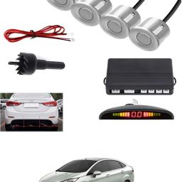 4Silver Parking Sensor With LED Display Increased Safety For Car-105 Universal 4 Silver Reverse Parking Sensor With LED Display For Cars-105 Parking Sensor-image-74