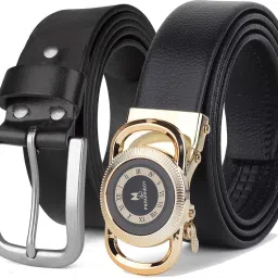 Men Black Artificial Leather, Texas Leatherite Belt-image-78