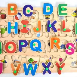 MDF Educational learning A To Z English Alphabets ABCD Toys Puzzle With Pictures-2