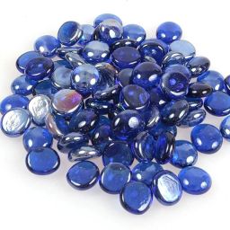 Royal Blue Shiny Glass Pebbles for Home and Garden decor Polished Asymmetrical Fire Glass Pebbles-image-39
